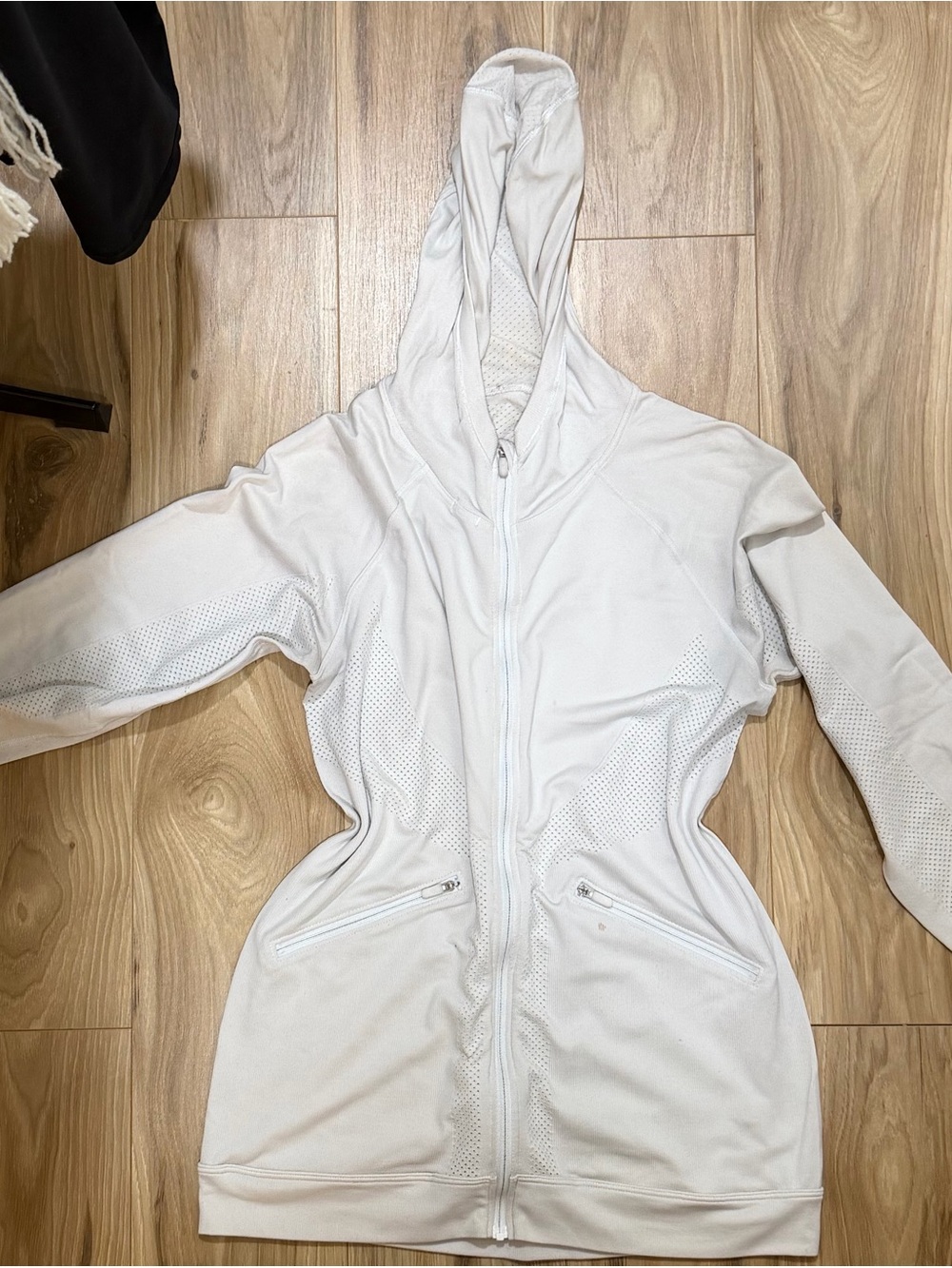 Lululemon White Ventilate Hooded Zip-Up Jacket